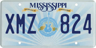MS license plate XMZ824