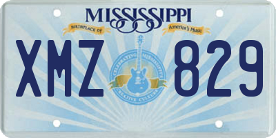 MS license plate XMZ829