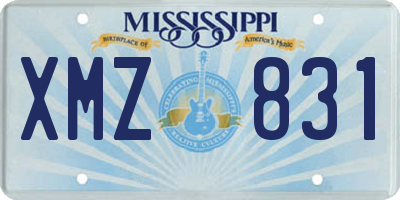 MS license plate XMZ831