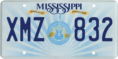 MS license plate XMZ832