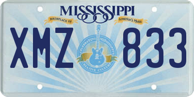 MS license plate XMZ833