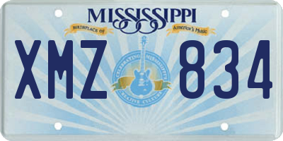 MS license plate XMZ834