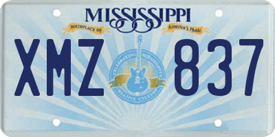 MS license plate XMZ837