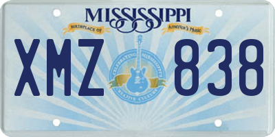 MS license plate XMZ838