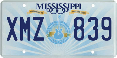 MS license plate XMZ839