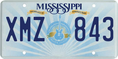 MS license plate XMZ843