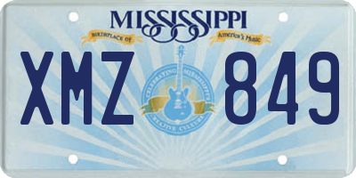 MS license plate XMZ849