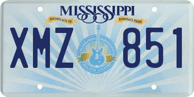 MS license plate XMZ851