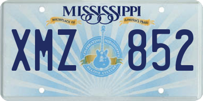 MS license plate XMZ852