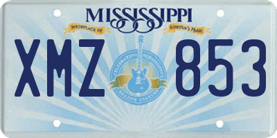 MS license plate XMZ853