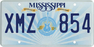 MS license plate XMZ854