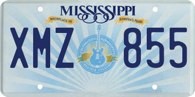 MS license plate XMZ855