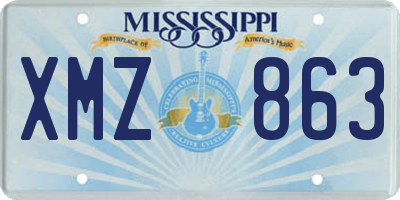 MS license plate XMZ863