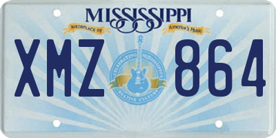 MS license plate XMZ864