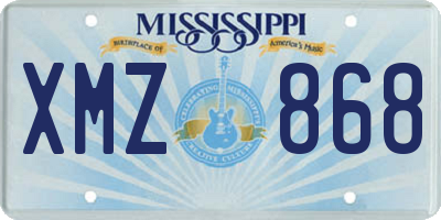 MS license plate XMZ868