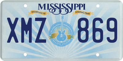 MS license plate XMZ869