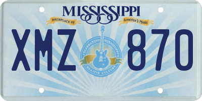 MS license plate XMZ870