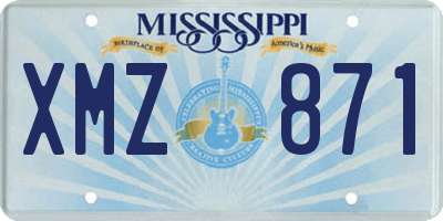 MS license plate XMZ871
