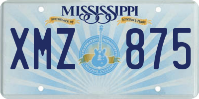 MS license plate XMZ875