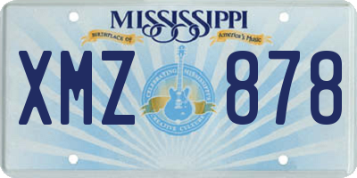 MS license plate XMZ878