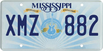 MS license plate XMZ882