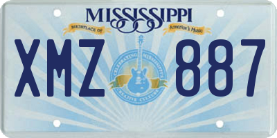 MS license plate XMZ887