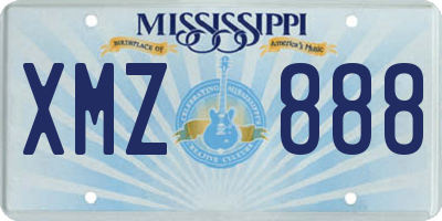MS license plate XMZ888