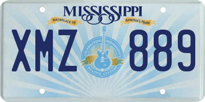 MS license plate XMZ889