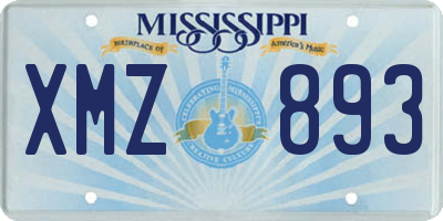 MS license plate XMZ893