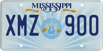 MS license plate XMZ900