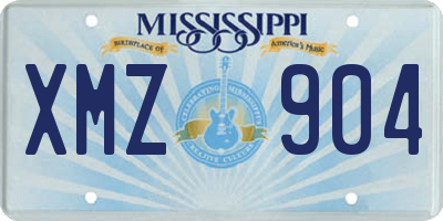 MS license plate XMZ904