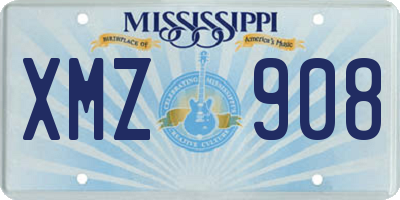 MS license plate XMZ908