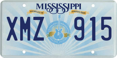 MS license plate XMZ915