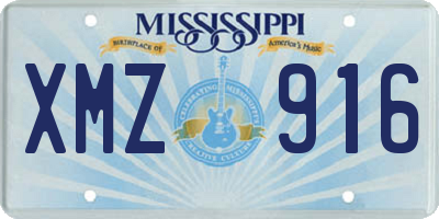 MS license plate XMZ916