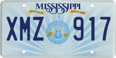 MS license plate XMZ917