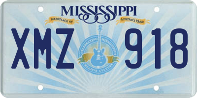 MS license plate XMZ918