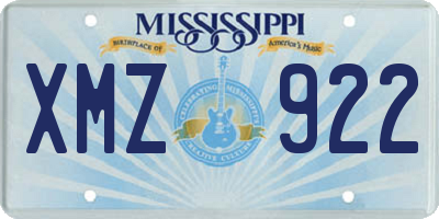 MS license plate XMZ922