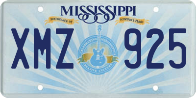 MS license plate XMZ925