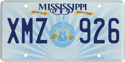MS license plate XMZ926