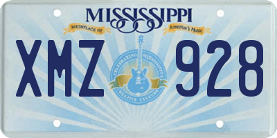 MS license plate XMZ928