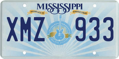 MS license plate XMZ933