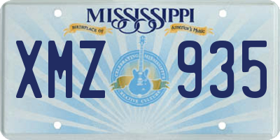 MS license plate XMZ935