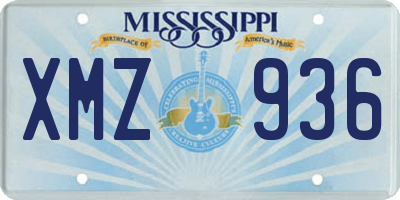MS license plate XMZ936