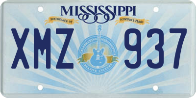 MS license plate XMZ937