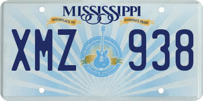 MS license plate XMZ938