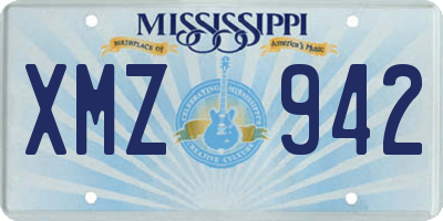 MS license plate XMZ942