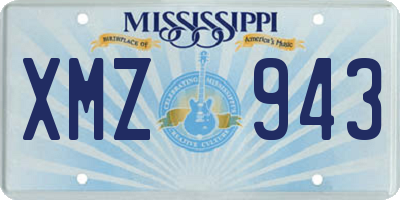 MS license plate XMZ943