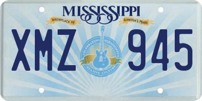 MS license plate XMZ945
