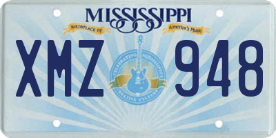MS license plate XMZ948