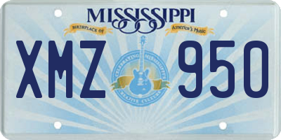 MS license plate XMZ950